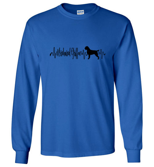 Wiredhair Griffon Heartbeat Long Sleeve Shirt Black Lettering - WagALotBowWow