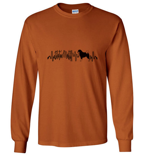 Tibetan Mastiff Heartbeat Unisex Long Sleeve T-Shirt