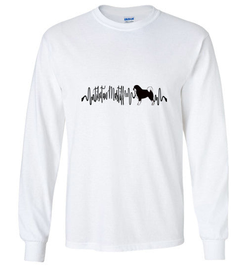 Tibetan Mastiff Heartbeat Unisex Long Sleeve T-Shirt