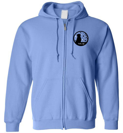 Bullmastiff Flowers Gildan Zip Hoodie S,M,L,XL