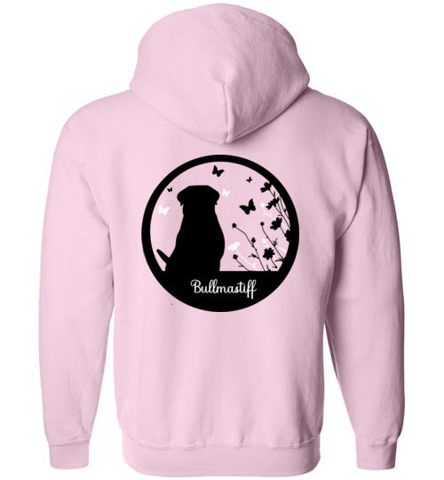 Bullmastiff Flowers Gildan Zip Hoodie S,M,L,XL