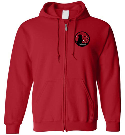 Bullmastiff Flowers Gildan Zip Hoodie S,M,L,XL