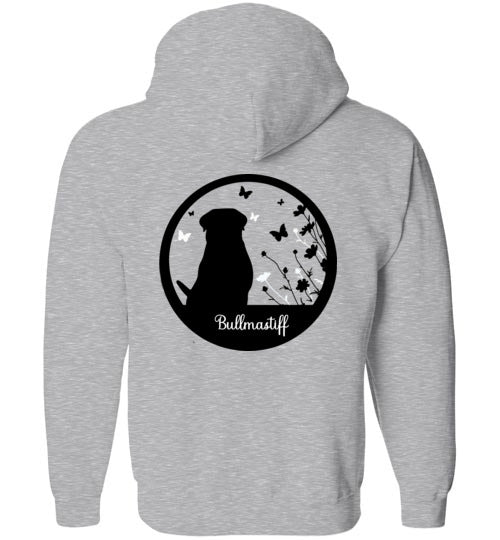 Bullmastiff Flowers Gildan Zip Hoodie S,M,L,XL