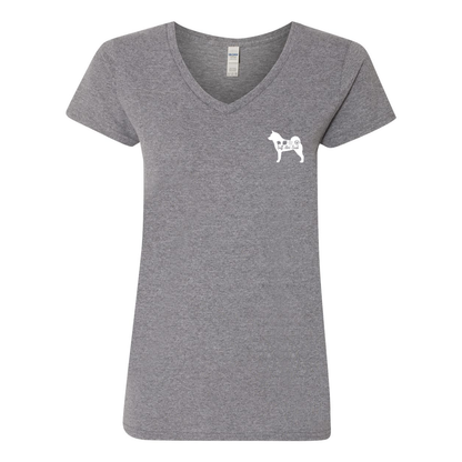 Akita Scent F/B Women's V-Neck T-Shirt