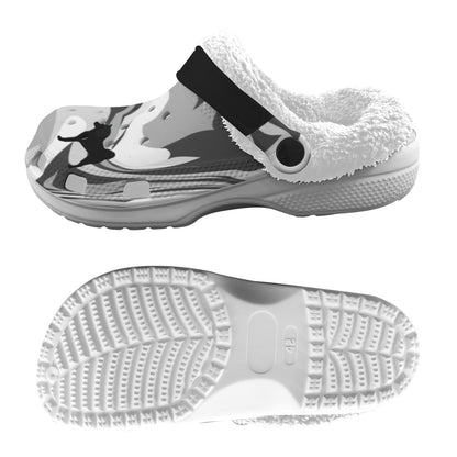 Fleece lined Foam Clogs For Adults White Fleece Lined Foam Clogs for Adults