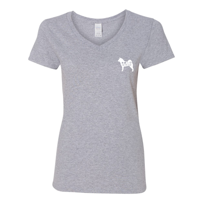 Akita Scent F/B Women's V-Neck T-Shirt