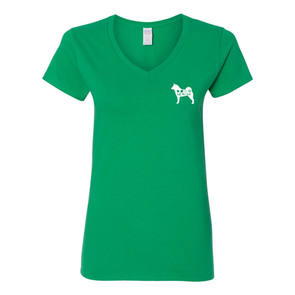 Akita Scent F/B Women's V-Neck T-Shirt