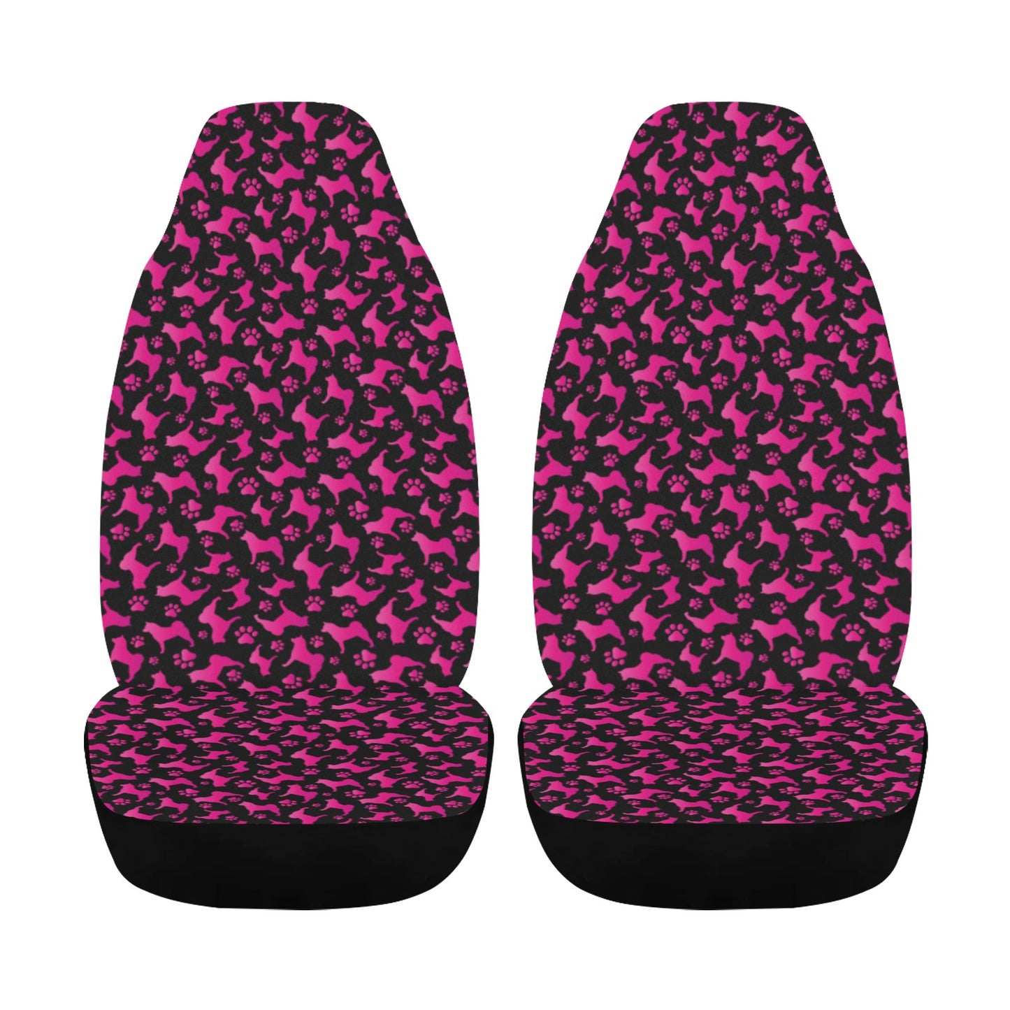 Akita Silhouette & Paw Car Seat Covers