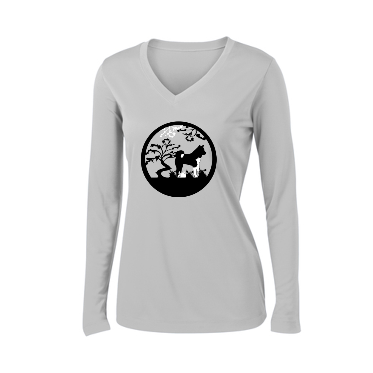 Akita Tree Womens V-Neck LS