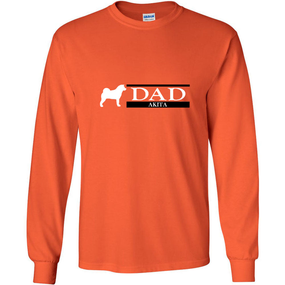 Akita Dad White Ultra Cotton Long Sleeve T-Shirt