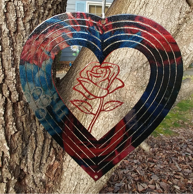 Heart Shape Wind Spinner