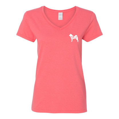 Akita Scent F/B Women's V-Neck T-Shirt