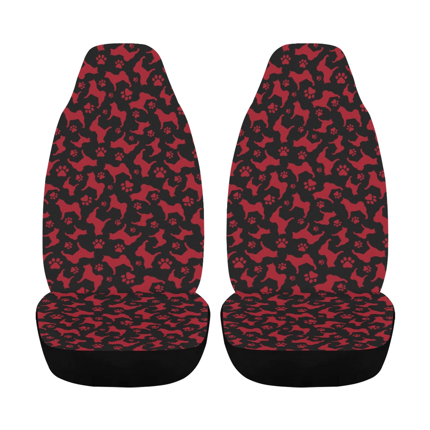 Akita Silhouette & Paw Car Seat Covers