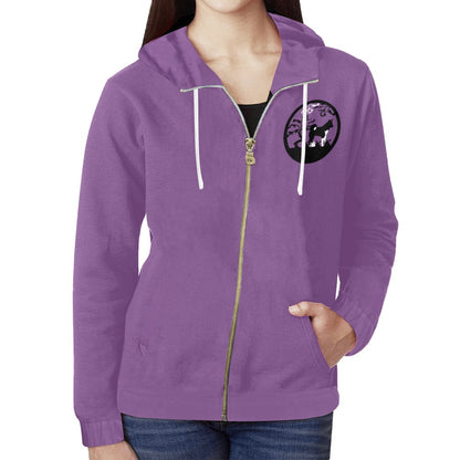 LD_ZipHoodie All Over Print Full Zip Hoodie for Women (Model H14)