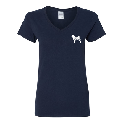 Akita Scent F/B Women's V-Neck T-Shirt