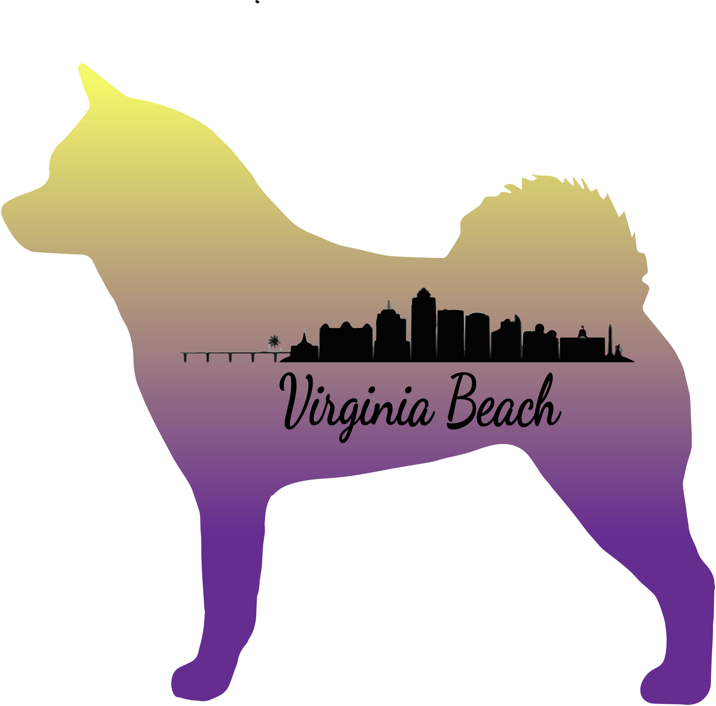 VA Beach Akita Bubble-free stickers