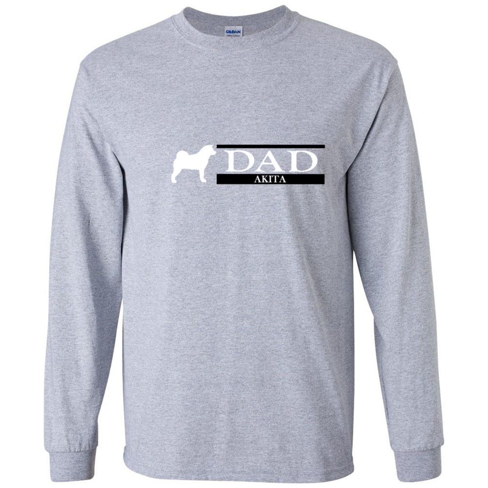 Akita Dad White Ultra Cotton Long Sleeve T-Shirt