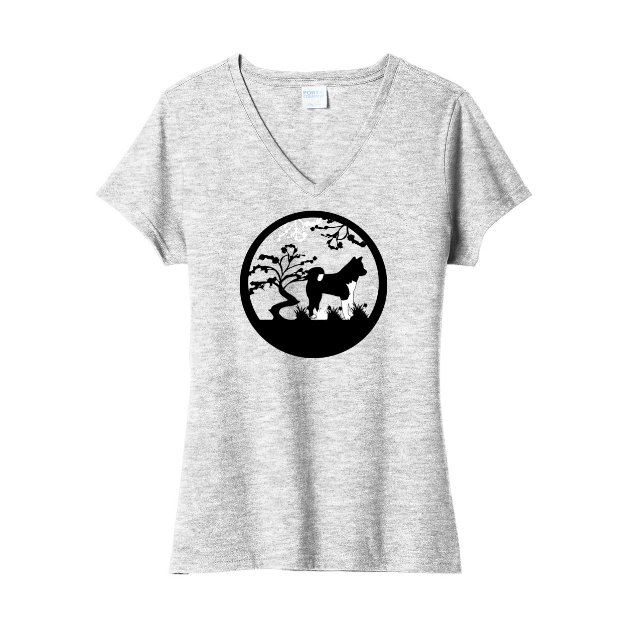 Akita Tree Ladies V-Neck SS