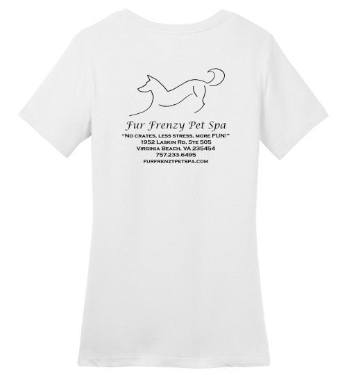 Fur Frenzy Pet Spa District Made Ladies Perfect Weight Tee