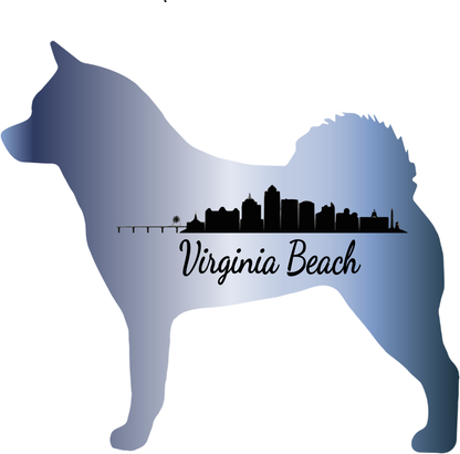 VA Beach Akita Bubble-free stickers