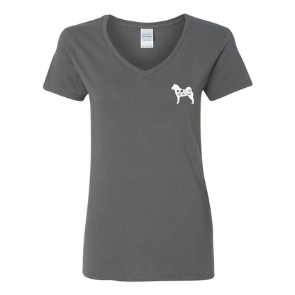 Akita Scent F/B Women's V-Neck T-Shirt