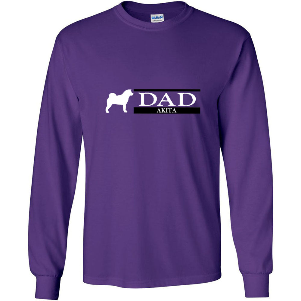 Akita Dad White Ultra Cotton Long Sleeve T-Shirt