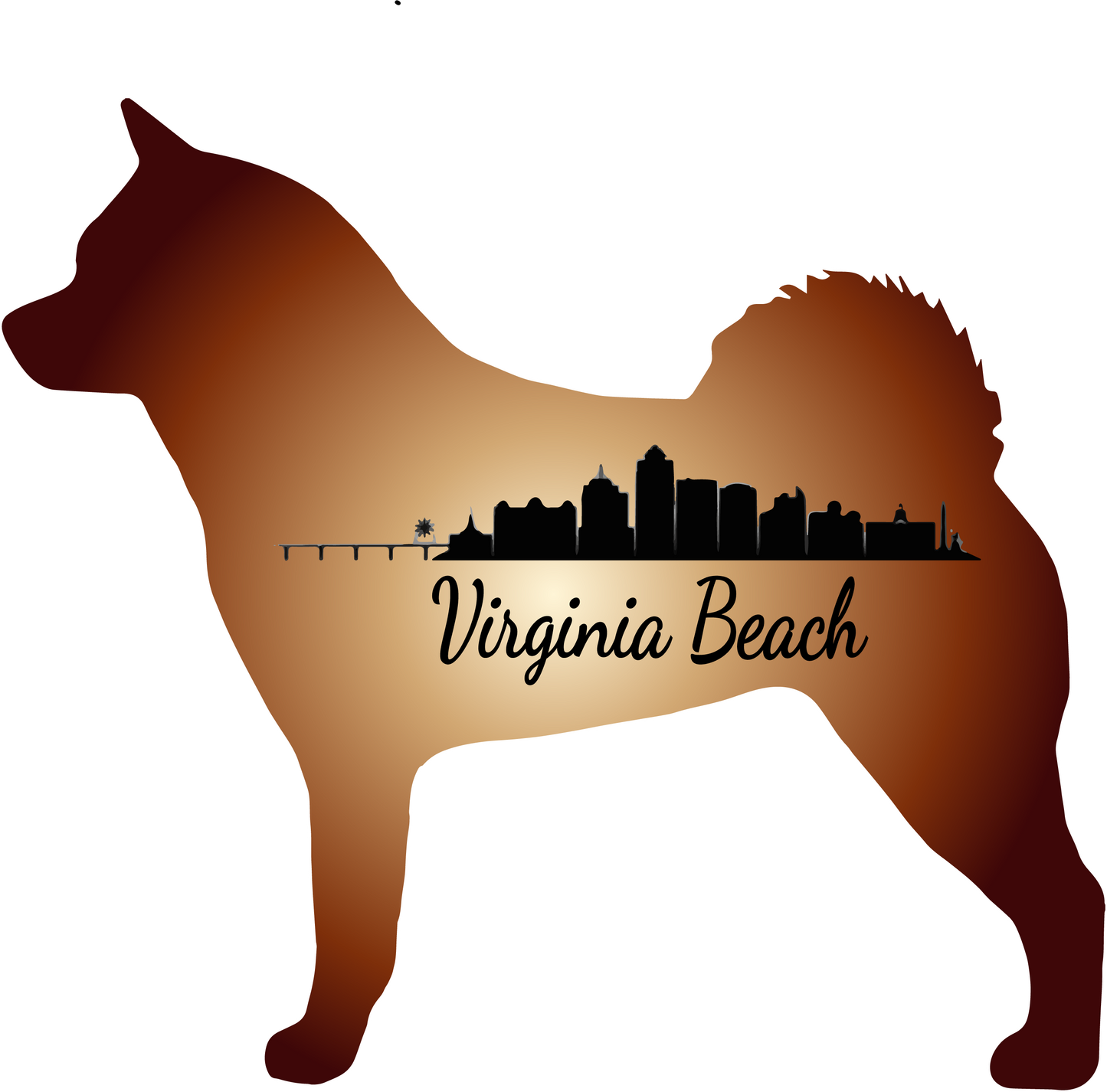 VA Beach Akita Bubble-free stickers