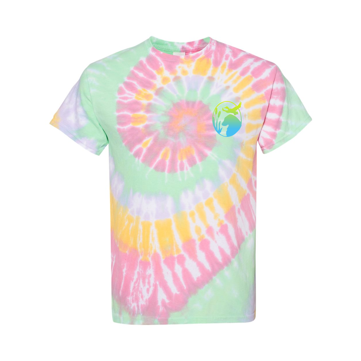 Flatty Life Front/Bac Spiral Tie-Dyed T-Shirt