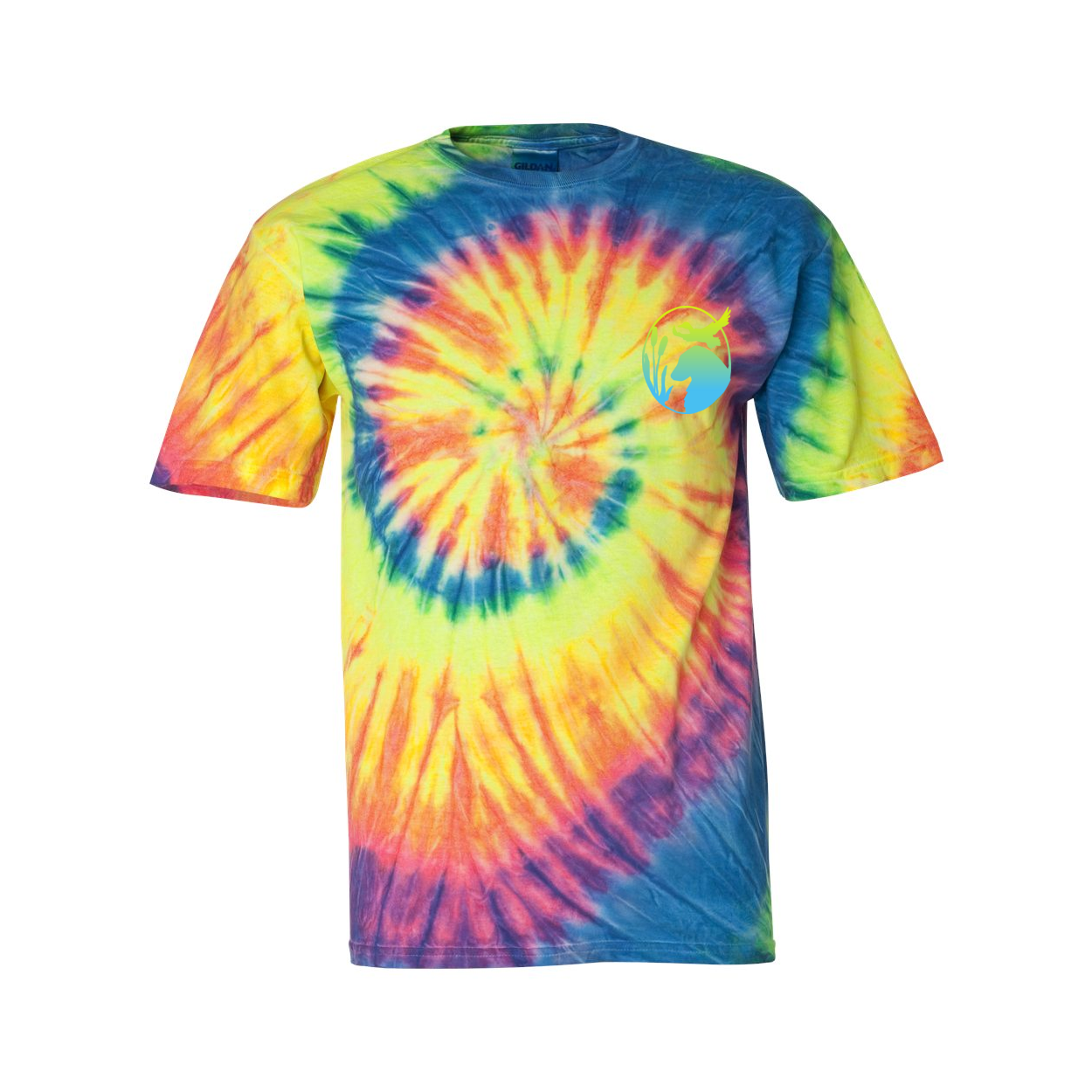 Flatty Life Front/Bac Spiral Tie-Dyed T-Shirt