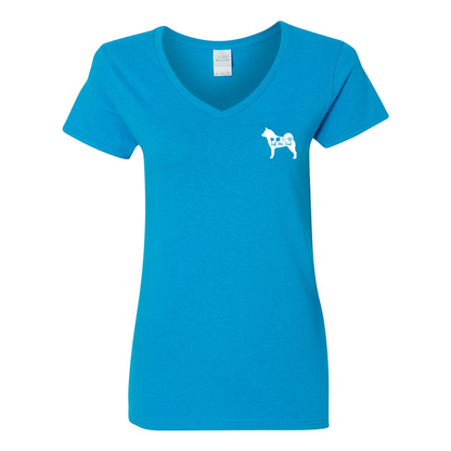 Akita Scent F/B Women's V-Neck T-Shirt