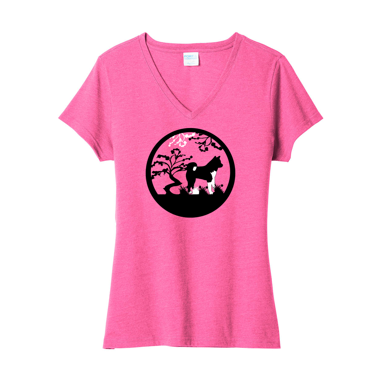 Akita Tree Ladies V-Neck SS