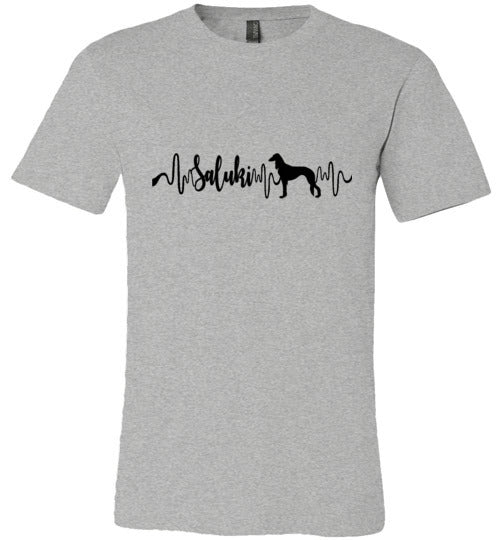 Saluki Heartbeat Unisex Short Sleeve Shirt Black