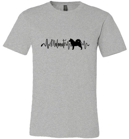 Malamute Heartbeat Unisex Short Sleeve Shirt Black