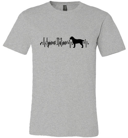 Spinone Italiano Heartbeat Unisex Short Sleeve Shirt Black