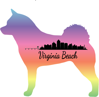 VA Beach Akita Bubble-free stickers