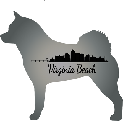 VA Beach Akita Bubble-free stickers