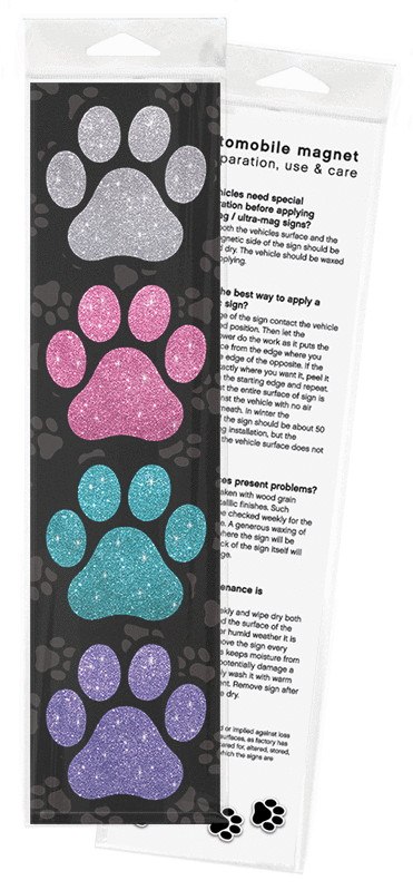 Magnet Pack  4 3" Paws