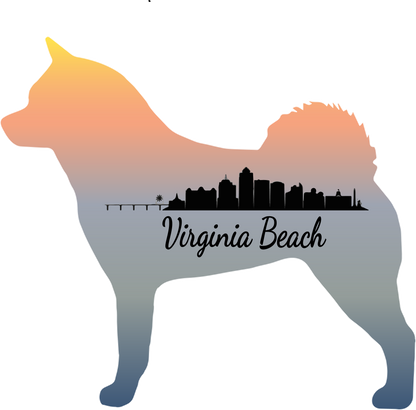 VA Beach Akita Bubble-free stickers