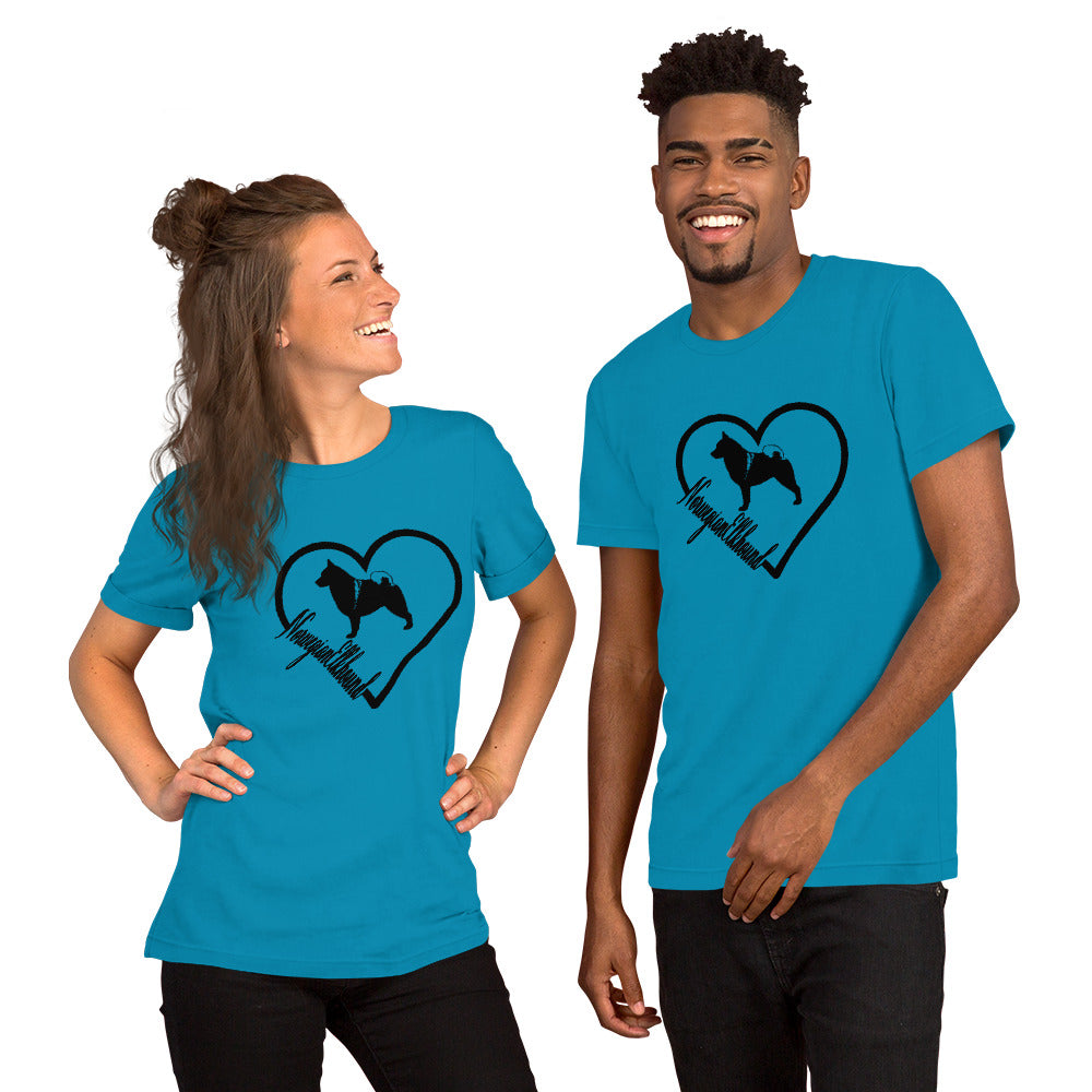 Norwegian Elkhound Heart Short-Sleeve Unisex T-Shirt