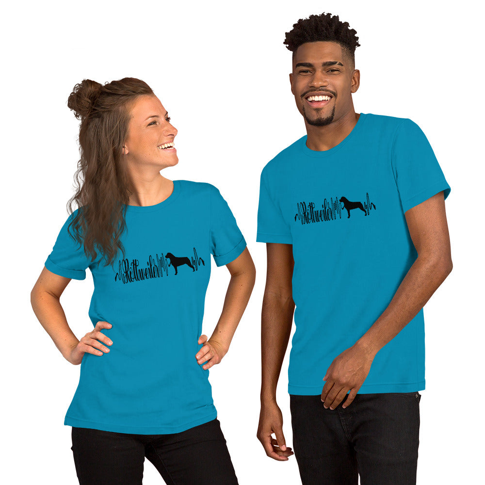 Rottweiler Heartbeat Silhouette Short-Sleeve Unisex T-Shirt