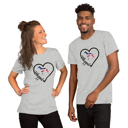 Whippet Heart USA Short-Sleeve Unisex T-Shirt