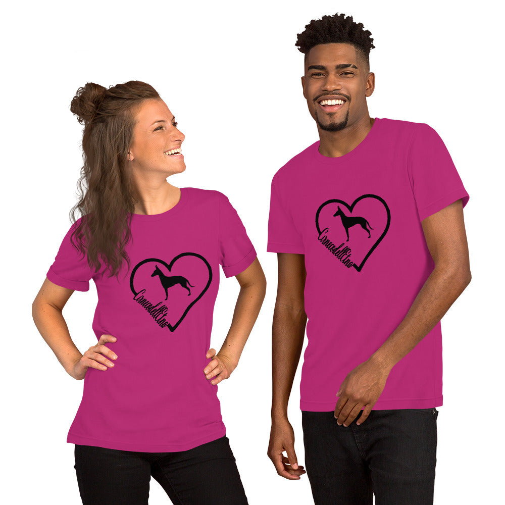 Cirneco dell' Etna Heart Short-Sleeve Unisex T-Shirt