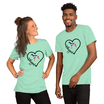 Whippet Heart USA Short-Sleeve Unisex T-Shirt