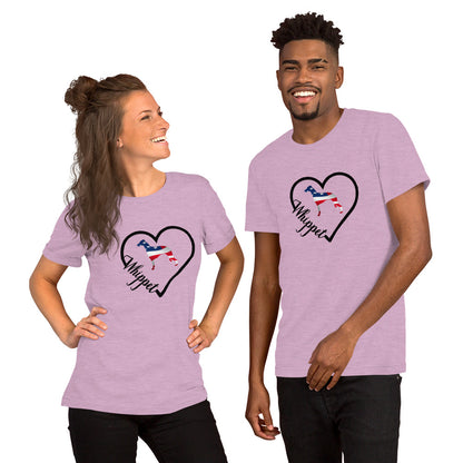 Whippet Heart USA Short-Sleeve Unisex T-Shirt