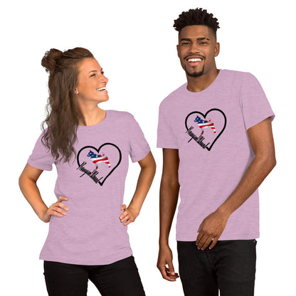 Norwegian Elkhound Heart USA Short-Sleeve Unisex T-Shirt