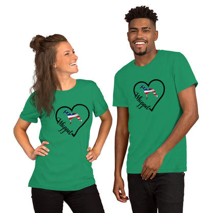 Whippet Heart USA Short-Sleeve Unisex T-Shirt