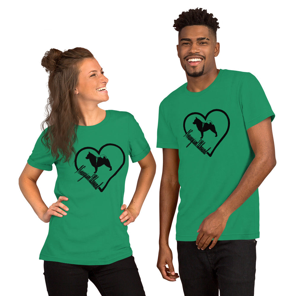 Norwegian Elkhound Heart Short-Sleeve Unisex T-Shirt