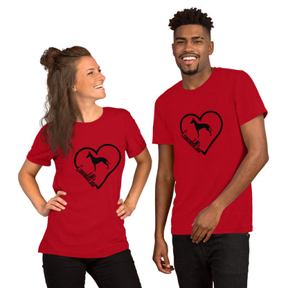 Cirneco dell' Etna Heart Short-Sleeve Unisex T-Shirt