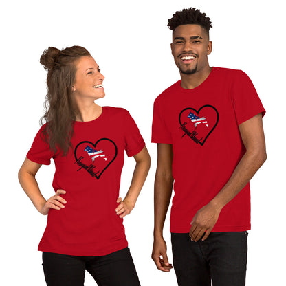 Norwegian Elkhound Heart USA Short-Sleeve Unisex T-Shirt