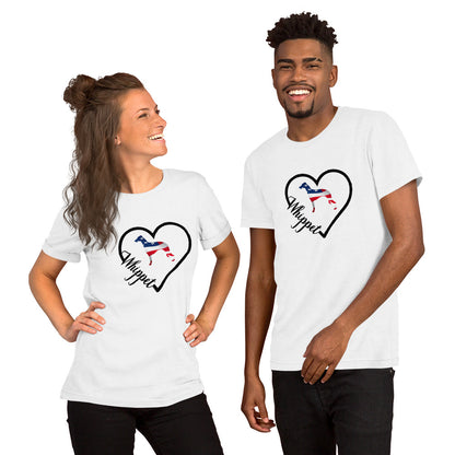 Whippet Heart USA Short-Sleeve Unisex T-Shirt